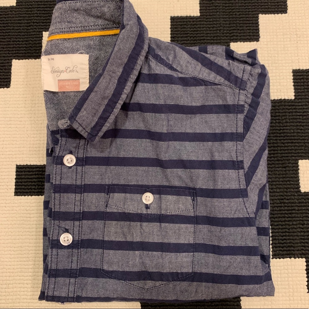 Sovereign Code XS Button Up Stipe Blue Shirt - Picture 3 of 6